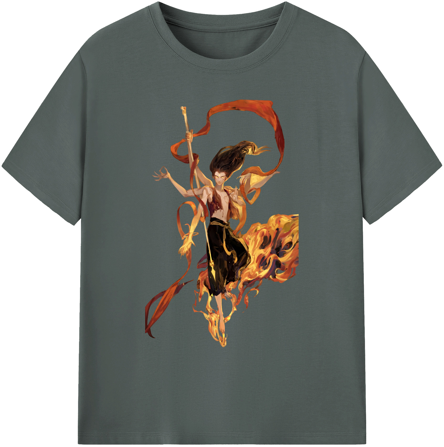 （画像用） Ne Zha 2 ナタ 魔童の大暴れ 綿100％ メンズ半袖Tシャツ｜肌触りやわらか＆通気性